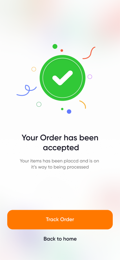 Daily Delivery order accepted screen