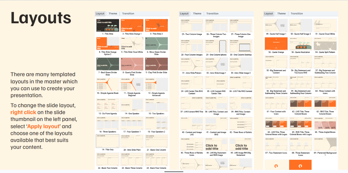 Templated 12-column layout framework compositions