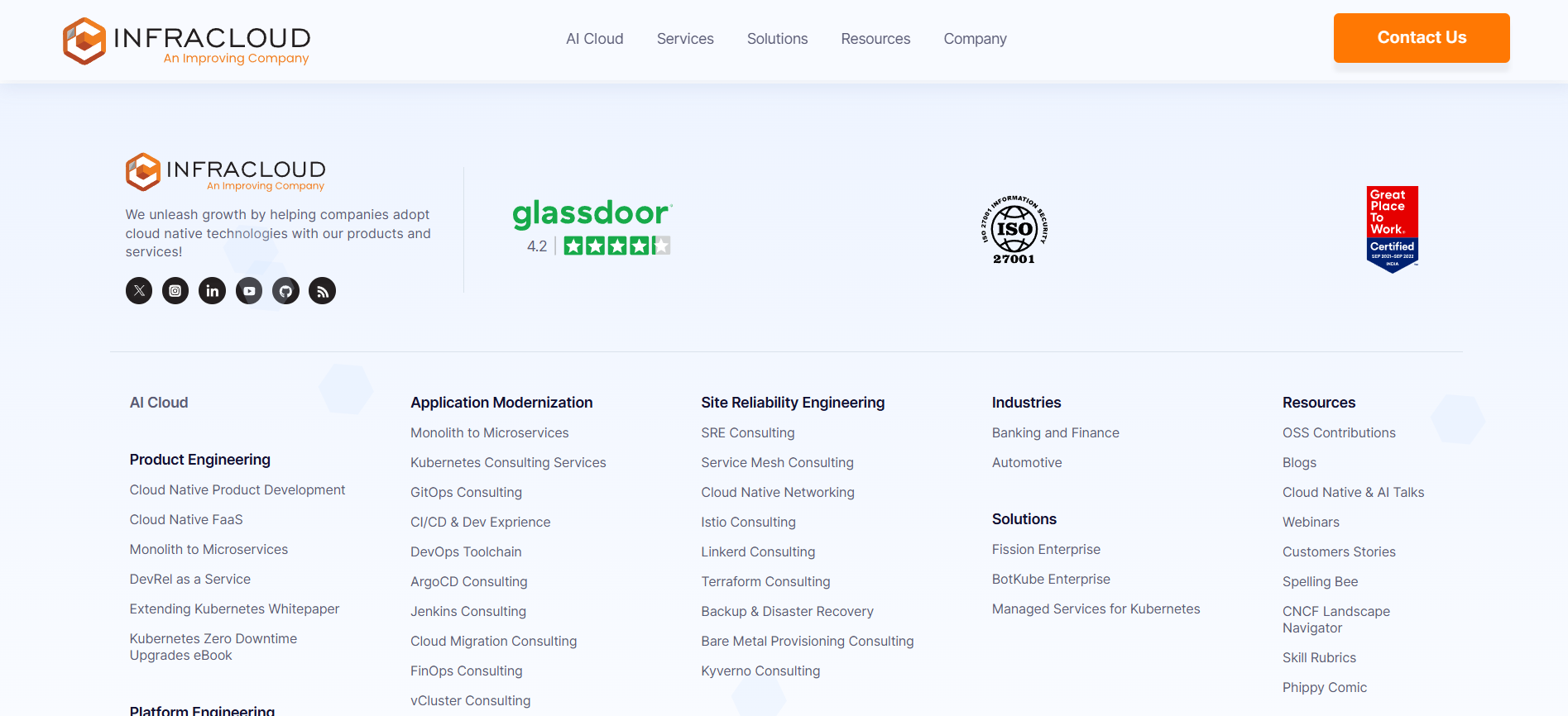 InfraCloud footer — after