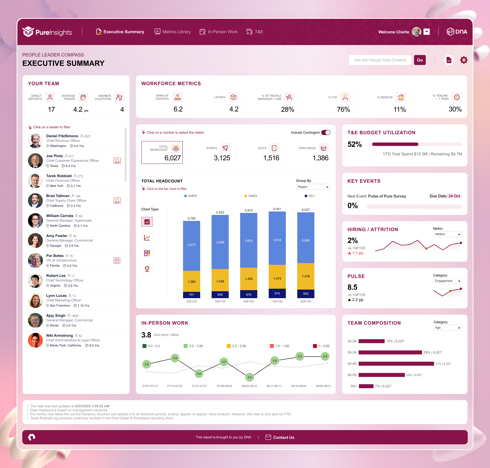 People Insights Executive Summary dashboard
